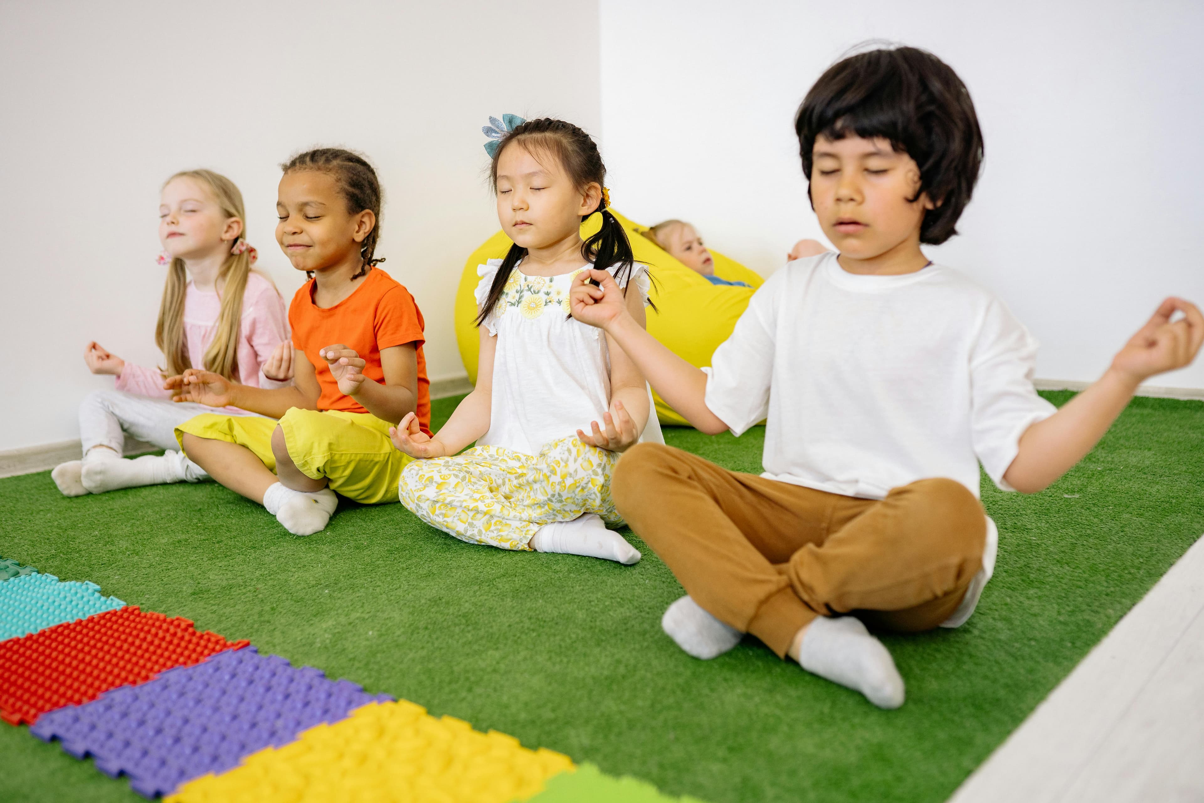 Children enjoying a yoga class