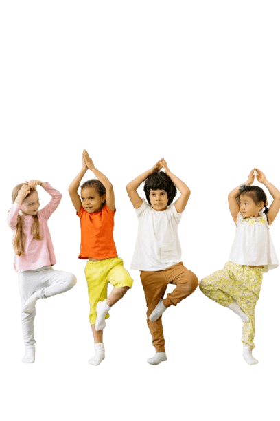 Children practicing yoga